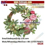 26″ Peony Dahlia Eucalyptus Twig Wreath Pink Mixed