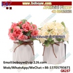Artificial Mini Roses Wedding Decor Flower Cheap Mini Rose Flowers in Ceramic Pot For Home Decor
