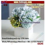 Artificial Flower With Vase, Fake Peony Silk Hydrangea Flower Arrangements for Home Decor