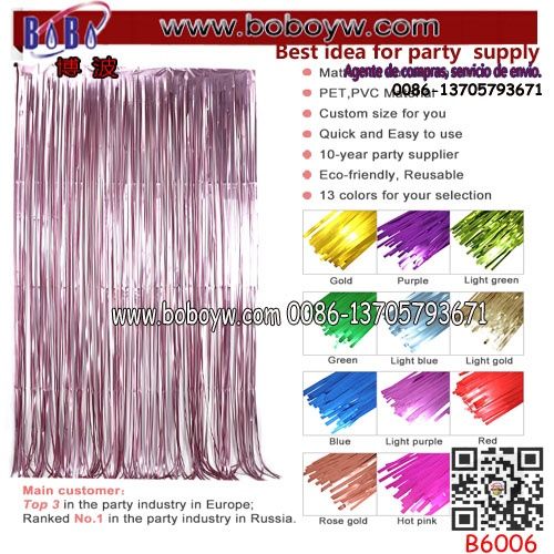 Party Supply Wholesale Metallic Tinsel OEM Foil Door Curtain for Wedding Decoration (B6006)