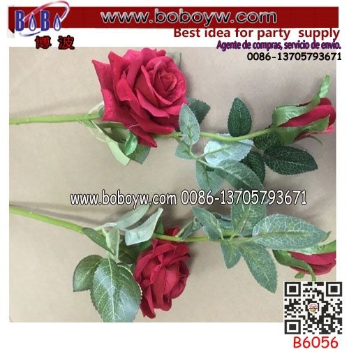 Real Touch Silk Rose Artificial Flowers for Home Wedding Decoration Valentines Gifts (B6056)