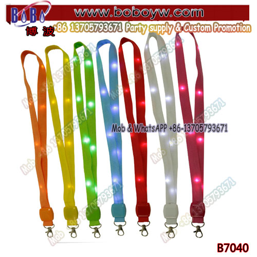 light up lanyards halloween lanyards lighted up LED ID card holder lanyard name tag hanging strap for party Favor