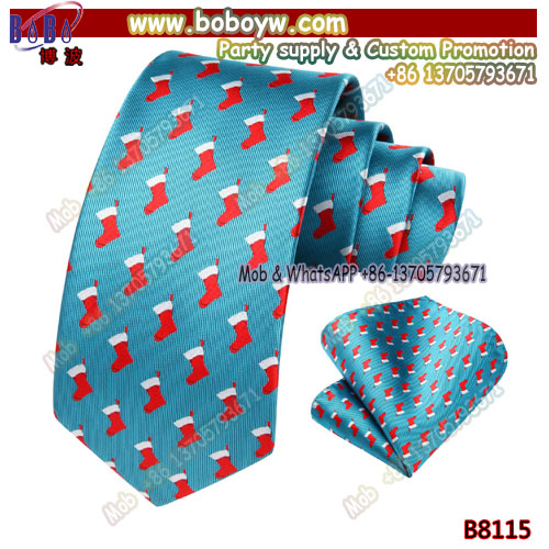 Christmas Tie for Men Holiday Season Party Necktie & Pocket Square Set Party Gifts Holiday Gifts