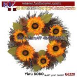 Artificial Sunflower Plant & Pinecone Wreath for Harvest Decoration