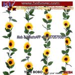 Artificial Sunflower Garland with Green Leaves Silk Sunflowers Garland for Wedding Party Garden Home Outdoor Decoration