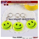 Gift Items promotional high visibility keychain School Gift Smile Face Cute Customized Reflective key chain