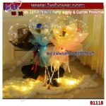 LED Air Balloon Bobo Balloons with Artificial Rose Flower for Wedding Party Decoration
