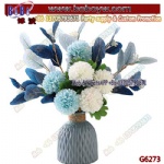 Artificial flowers with Vase Faux Hydrangea Flower Arrangements for Home Garden Party Wedding Decoration