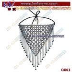 Wedding Veil Geometric Charm Face Mask Color Tassel Beads Stone Rhinestone Mask for Women Party Prom Jewelry