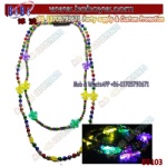 Party Supplies LED Glowing Flower Beaded Necklaces Light Up Party LED Flashing Mardi Gras Beads Necklace