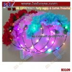 Customized artificial hawaii glowing flower wreath for christmas decoration Fans Products