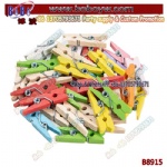 Party Decoration Wooden Clothes Pins Pegs Colourful Decorative Wooden Pegs for DIY Craft