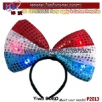 Hair Jewelry LED Light up Flag Bow Headband Party Hairband Party Decoration Novelty Craft