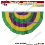 Mardi Gras Bunting Polyester Flag New Orleans Mardigras Bunting Happy Carnival Decoration Festival Decoration pleated fan flag
