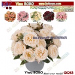 Outdoor Wedding Party Decorate Anti-Ultraviolet Non-Fading Fake Camellia Silk Rose Artificial Flowers