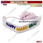 Mardi Gras letter Embroidery Bracelets texts Charm Fabric Friendship Woven Name Letters Handmade Embroidery Crown Jewelry