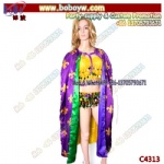 Reversible Cape Party Costuems Halloween Supply Mardi Gras Decoration