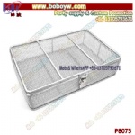 Stainless Steel Fine Mesh Basket Reinforced With Hinged Lid And Locking Clip