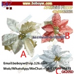 Christmas Artifical Flowers Glitter Poinsettia for Christmas Tree Ornaments Fake Flower Decoration