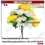 Wholesale Artificial Flower Silk Artificial Cemetery Flowers Lily Outdoor Grave Decorations Funeral Bouquet Silk