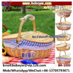 For Camping Outdoor Birthday Party Wicker Picnic Basket With Lid Small Basket