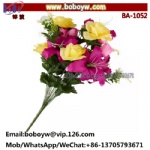 Factory direct craft Polysil rose & Lily floral bush