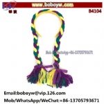 Halloween Wig Mardi Gras Decoration Braided Pigtail Head Bopper Party Hair Jewelry  Hairbands With Wig