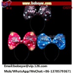 New Years Light-Up Bow Headbands Hat LED Light Crown Holiday Party Hat Party Supplies