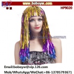 Synthetic Wig Cosplay Wig Wholesale Cheerleading Garland Multicolor Metallic Tinsel Wig Birthday Party Favor