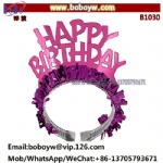 Happy Birthday Tiara Holiday Decoration Novelty Hair Decoration Headband Headwear