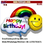 Happy Birthday Smiley Rainbow Star Foil Balloon Decoration​s Kids Party Favor