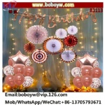 Party Propz Birthday Decoration Items  Happy Birthday Decoration Items Kit  Foil Metallic Balloons For Decoration With Paper Fans Decoration Items With Lights