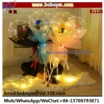 LED Air Balloon Bobo Balloons with Artificial Rose Flower for Wedding Party Decoration