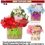 Easter Gifts Winter Flower Box With Pink Eggs And Artific Flowers